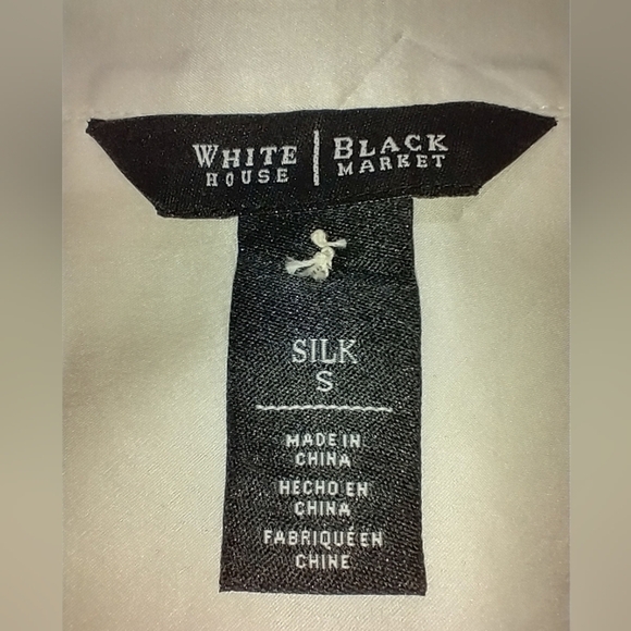 WHITE HOUSE BLACK MARKET WHITE SILK BLOUSE - Picture 6 of 8